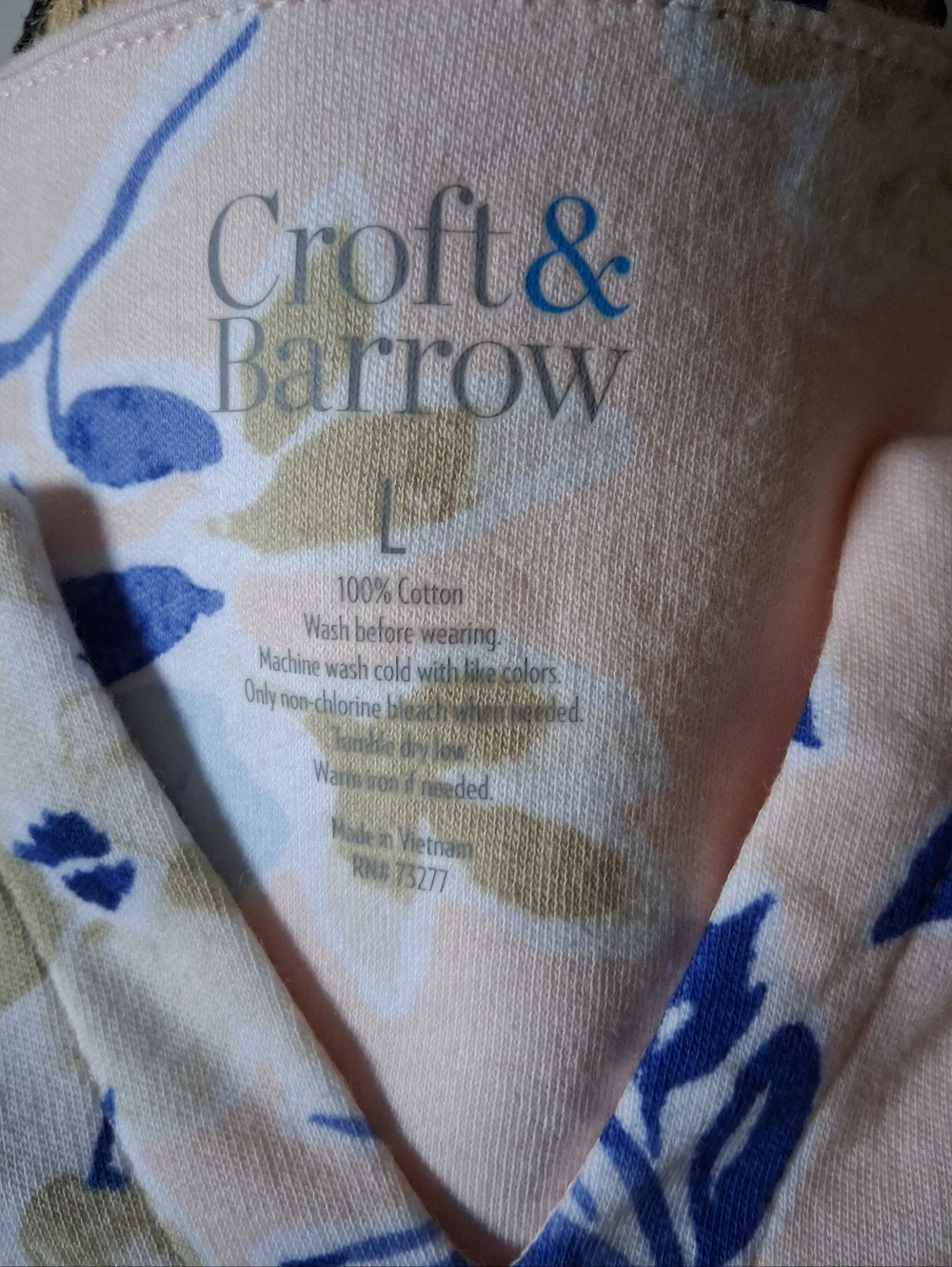 Peach Background Floral Motif Blouse - Picture 1 of 4